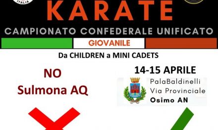 Campionato Italiano Unificato Giovanile 2018 spostato a OSIMO (AN)