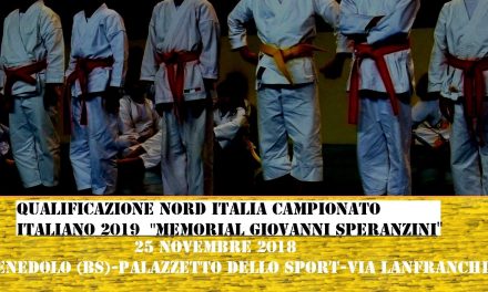 Qualificazione NORD Italia al KarateCCU 2019 “MEMORIAL GIOVANNI SPERANZINI”
